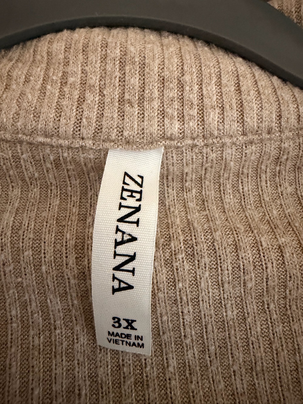 Zenana Outfitters Taupe Ribbed Button-Front Utility Shacket - Picture 3 of 5